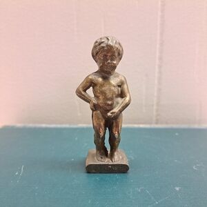 Vintage Metal Figurine of a Boy, Manneken Pis